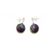 Purple and Green Calsilica Drop Earrings